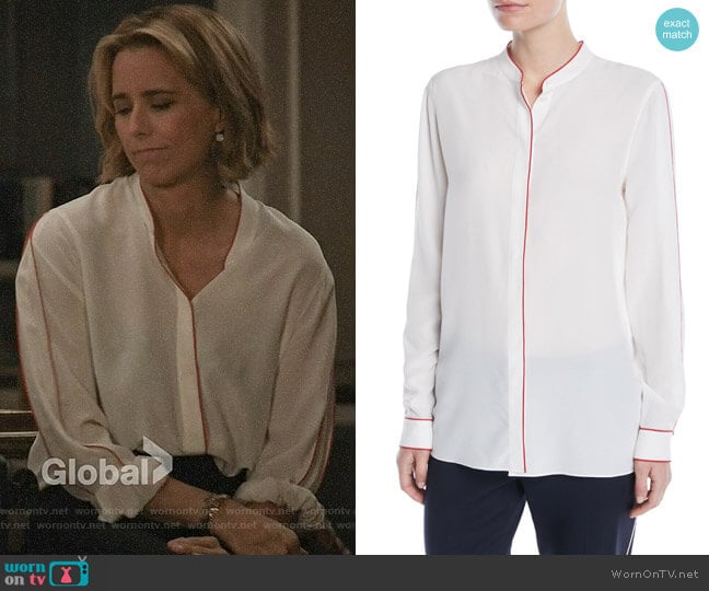 Escada Nimowa Shirt worn by Elizabeth McCord (Téa Leoni) on Madam Secretary