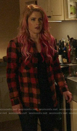 Felicity’s buffalo check shirt on Arrow