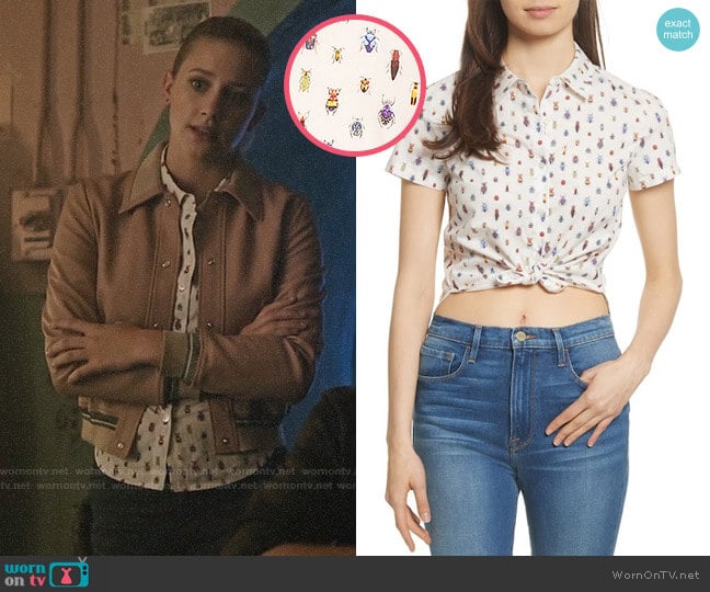 Frame Denim Shrunken Short Shirt worn by Betty Cooper (Lili Reinhart) on Riverdale