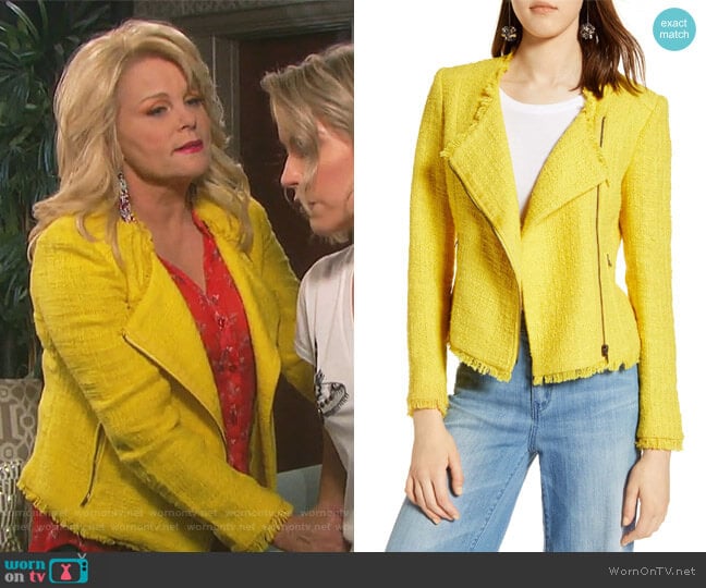 Halogen Tweed Moto Jacket worn by Bonnie Lockhart (Judi Evans) on Days of our Lives