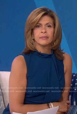 Hoda’s blue ruffled sleeveless dress on Today