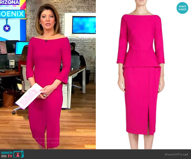 Roland Mouret Ardingly Dress worn by Norah O'Donnell on CBS Mornings