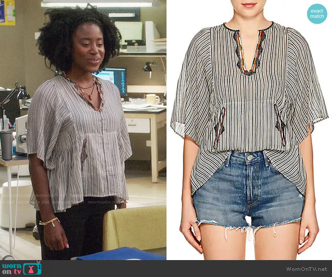 Isabel Marant Etoile Joy Top worn by Simone Garnett (Kirby Howell-Baptiste) on The Good Place