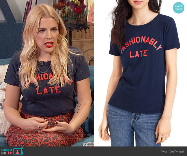 J. Crew Fashionably Late Tee worn by Busy Philipps on Busy Tonight