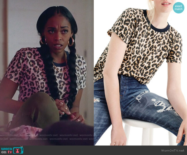 J. Crew Leopard Print Tee worn by Anissa Pierce (Nafessa Williams) on Black Lightning