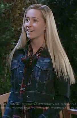 Josslyn’s cropped denim jacket on General Hospital