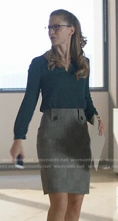 Kara’s grey checked skirt on Supergirl