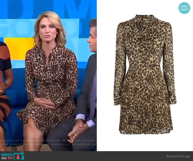 Karen Millen Leopard Print Mini Dress worn by Amy Robach on Good Morning America