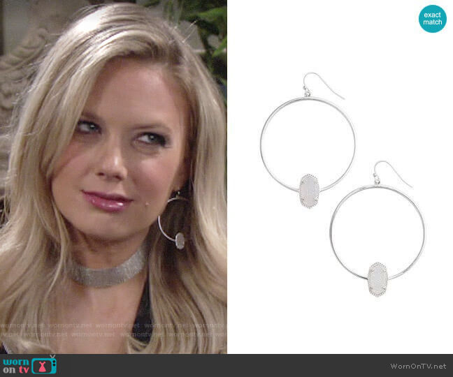Kendra Scott Elora Frontal Hoop Earrings worn by Abby Newman (Melissa Ordway) on The Young and the Restless