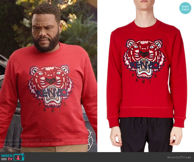 Kenzo Classic Tiger-Graphic Sweatshirt worn by Andre Johnson (Anthony Anderson) on Black-ish