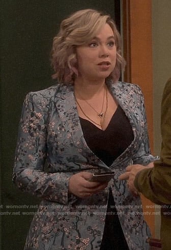 Kristin’s blue floral blazer on Last Man Standing