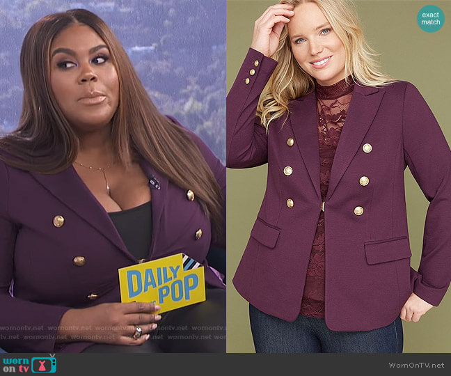Lane Bryant Bryant Blazer worn by Nina Parker on E! News