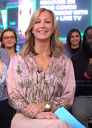 Lara’s pink floral blouse on Good Morning America