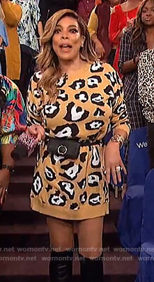 Wendy’s leopard sweater dress on The Wendy Williams Show