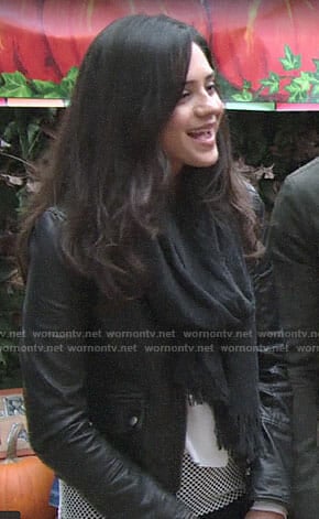 Lola’s hooded leather jacket on The Young and the Restless
