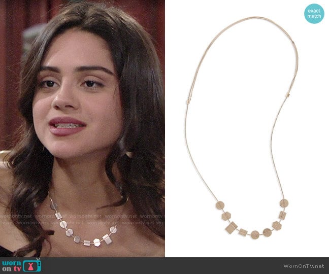 Madewell Holding Pattern Necklace in Light Silver Ox worn by Lola Rosales (Sasha Calle) on The Young and the Restless