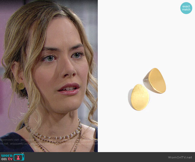 Madewell Petalwing Post Earrings worn by Hope Logan (Annika Noelle) on The Bold and the Beautiful