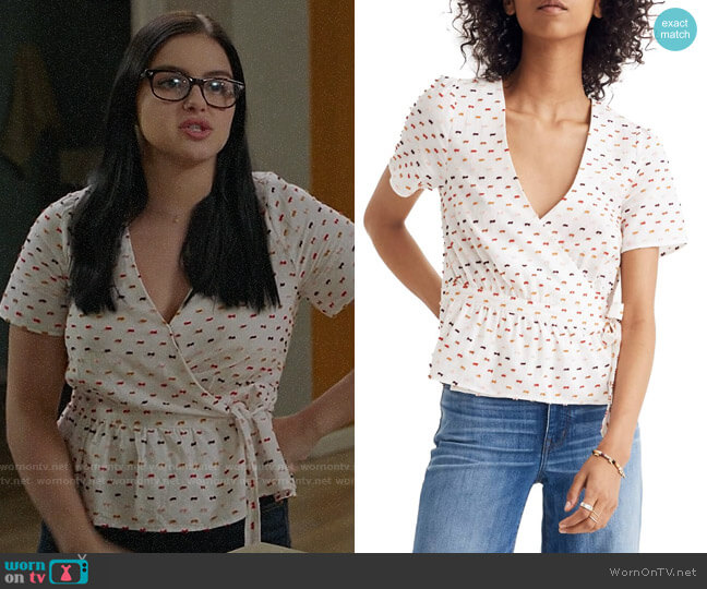 Madewell Ruffle Hem Wrap Top worn by Alex Dunphy (Ariel Winter) on Modern Family