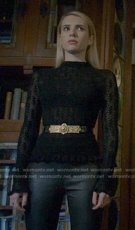 Madison’s black pointelle top on American Horror Story Apocalypse
