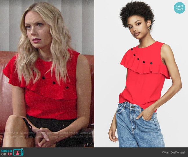 Maje Lorena Top worn by Abby Newman (Melissa Ordway) on The Young and the Restless
