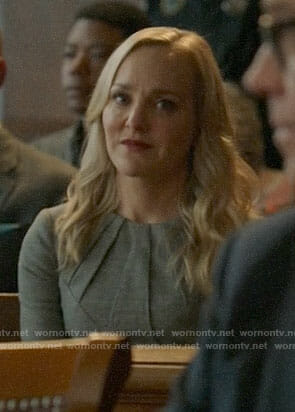 Marissa’s grey pleated neck dress on Bull