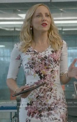 Marissa’s white and pink floral dress on Bull