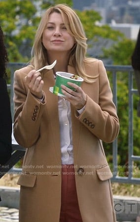 Meredith’s camel coat on Grey’s Anatomy