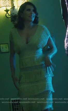 Laurel’s metallic fringe dress on How to Get Away with Murder