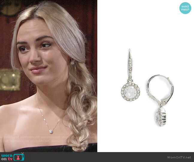 Nadri Cubic Zirconia Drop Earrings worn by Summer Newman (Bayley Corman) on The Young and the Restless