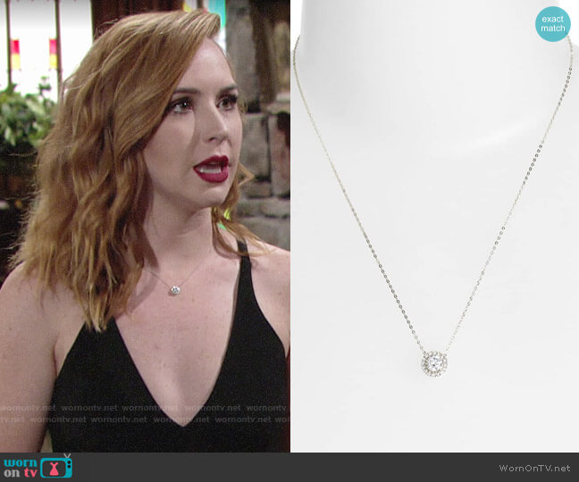 Nadri Halo Pendant Necklace worn by Mariah Copeland (Camryn Grimes) on The Young and the Restless