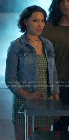 Nora’s green plaid mini dress on The Flash