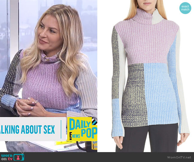 Phillip Lim 3.1 Patchwork Ribbed Sweater worn by Morgan Stewart on E! News