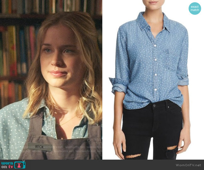 Rails Ingrid Heart Print Chambray Shirt worn by Guinevere Beck (Elizabeth Lail) on You