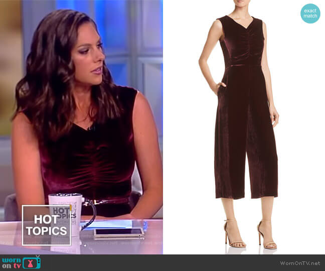 Rebecca Taylor Cropped Velvet Jumpsuit worn by Abby Huntsman on The View