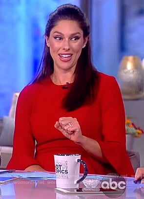 Abby’s red bell sleeve jumpsuit on The View