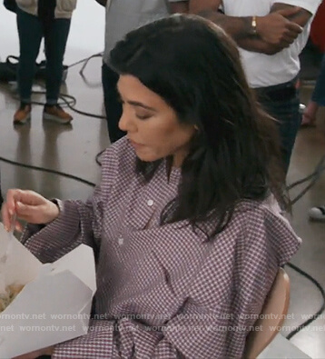 Kourtney’s red checked blouse on Keeping Up with the Kardashians