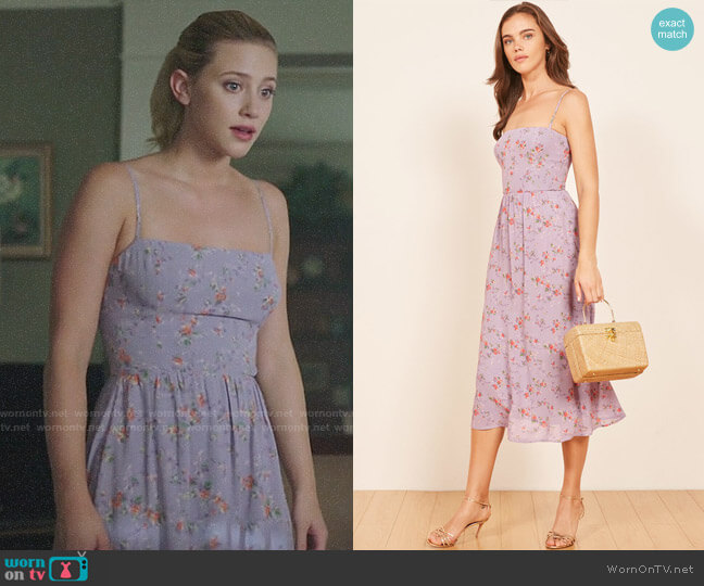 Reformation Rosehip Dress in Yvette worn by Betty Cooper (Lili Reinhart) on Riverdale