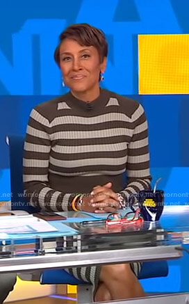 Robin’s striped ribbed dress on Good Morning America
