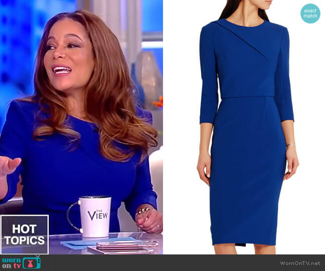 Roland Mouret Hisley stretch-crepe dress worn by Sunny Hostin on The View