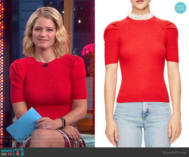 Sandro Sphynx Sweater worn by Sara Haines on Good Morning America