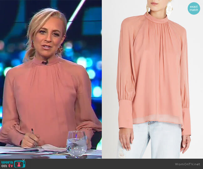 Sass & Bide Dream Scene Top worn by Carrie Bickmore on The Project