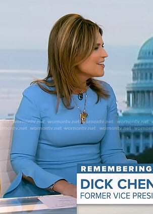 Savannah’s blue ruffled cuff dress on Today