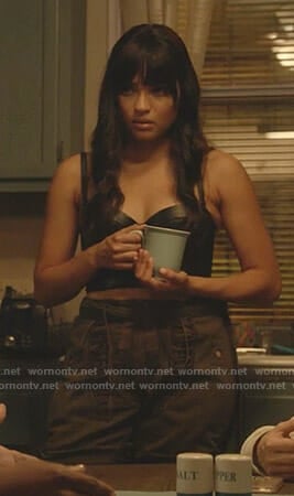 Simone’s bustier top and lace-up shorts on Star