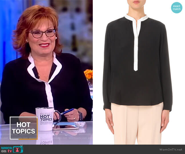 Stella McCartney Contrast-placket silk shirt worn by Joy Behar on The View