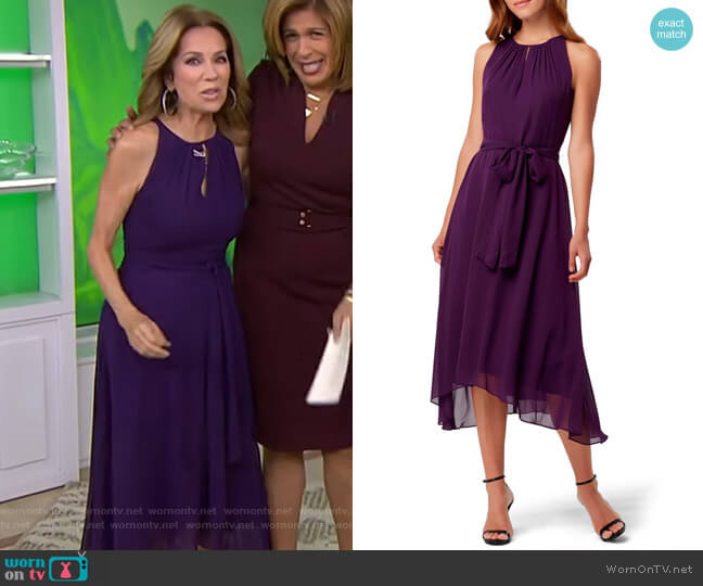 Tahari ASL Sleeveless Chiffon Midi Dress worn by Kathie Lee Gifford on Today