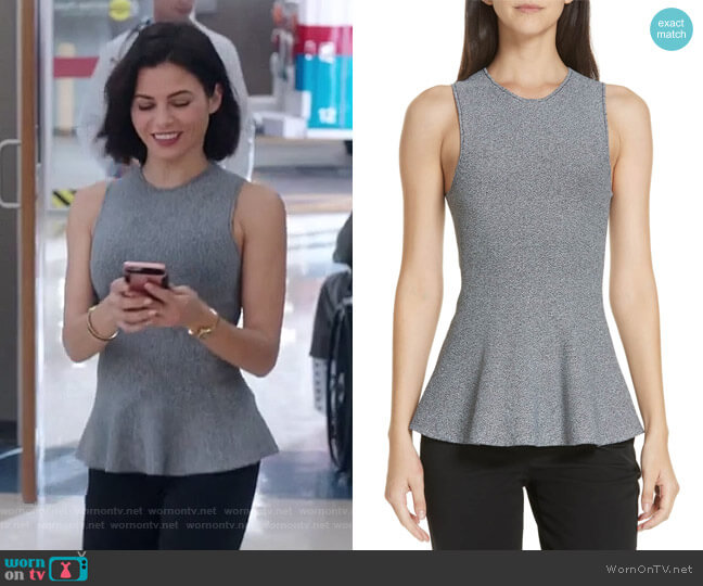 Theory Sleeveless Peplum Top worn by Julian Booth (Jenna Dewan) on The Resident