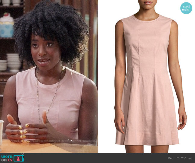 Theory Modern Linen Sleeveless Shift Dress worn by Simone Garnett (Kirby Howell-Baptiste) on The Good Place