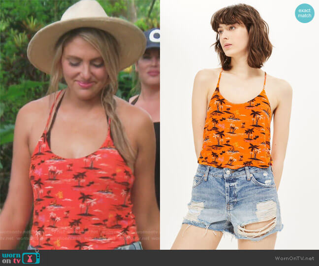 Topshop Island Print Camisole Top worn by Gina Kirschenheiter on The Real Housewives of Orange County