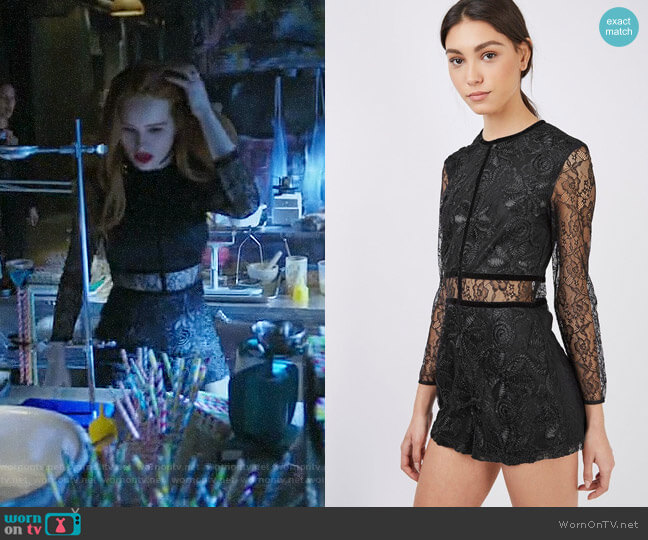 Topshop Lace Playsuit worn by Cheryl Blossom (Madelaine Petsch) on Riverdale