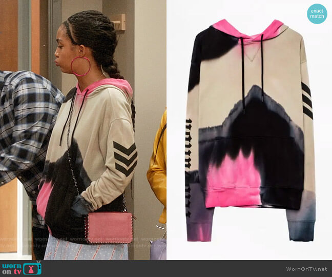 Zadig & Voltaire Spencer Hoodie worn by Zoey Johnson (Yara Shahidi) on Black-ish